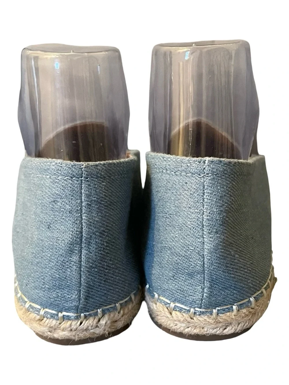 ESPRIT Wyoming Light Blue Chambray Denim Espadrilles Slip-On Shoes Jute Sole 9.5